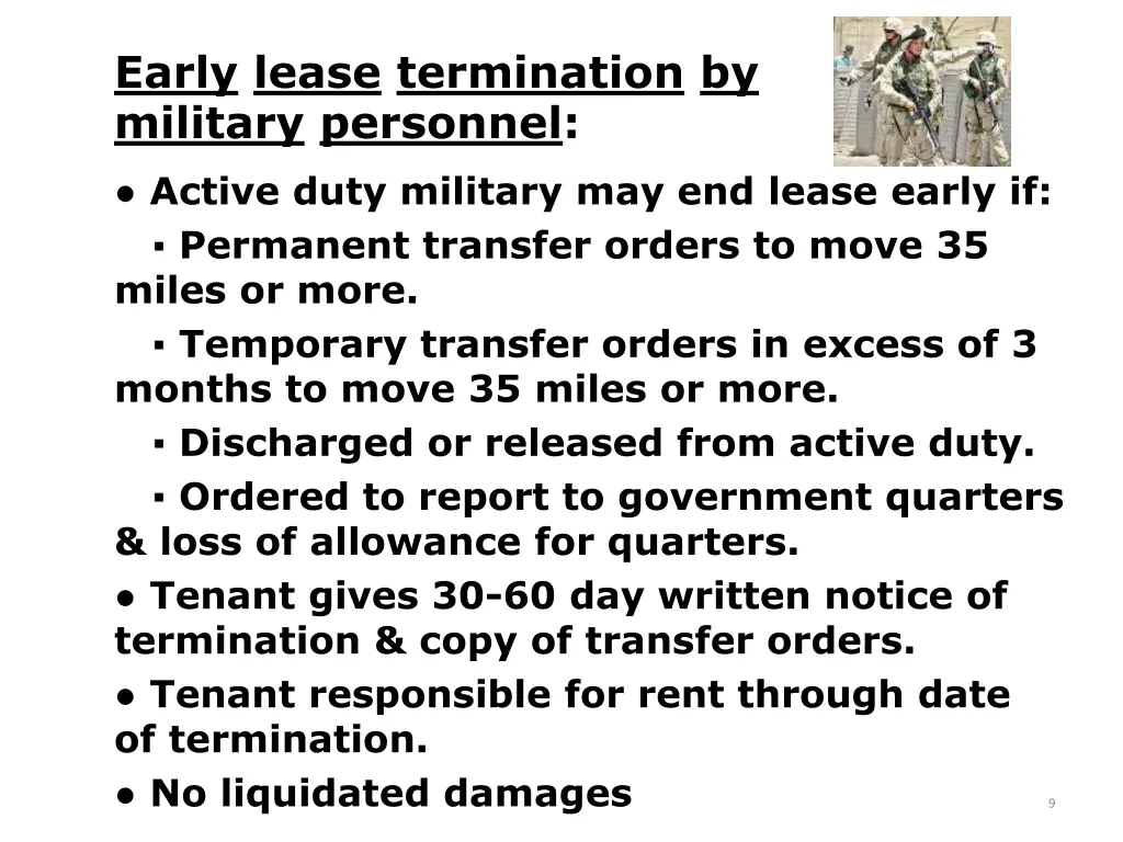 early lease termination by military personnel