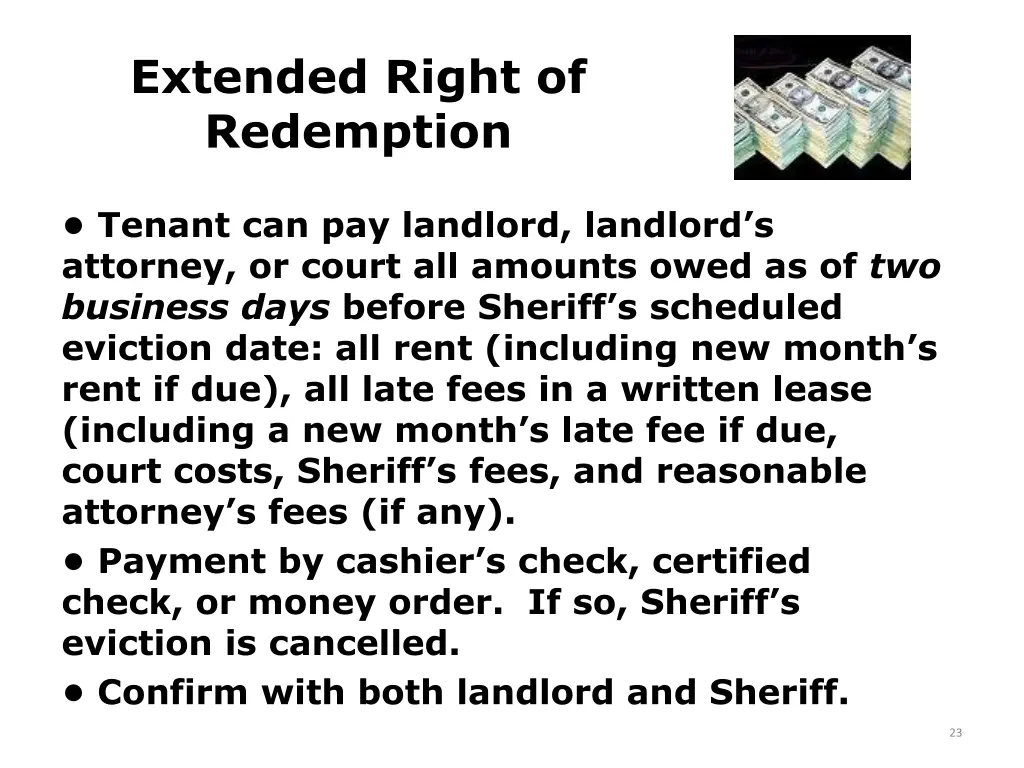 extended right of redemption 1