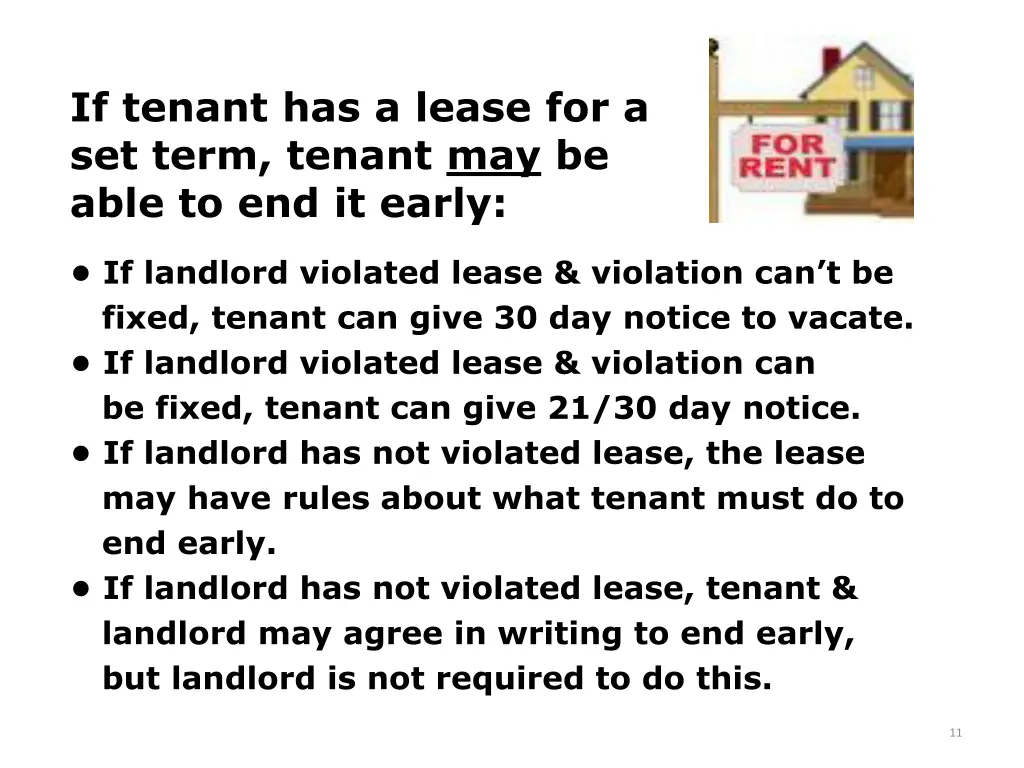 if tenant has a lease for a set term tenant