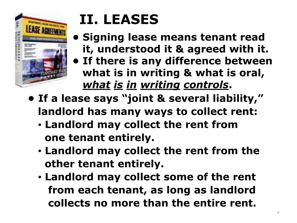 ii leases signing lease means tenant read