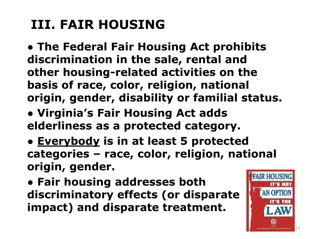 iii fair housing