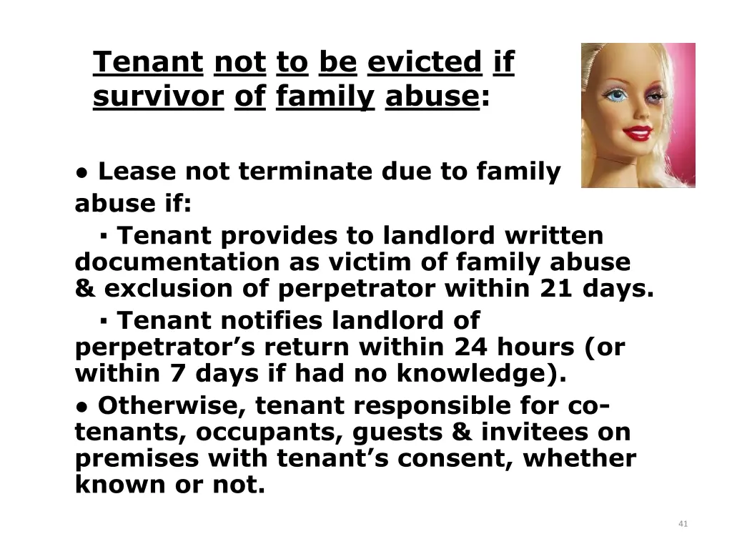 tenant not to be evicted if survivor of family