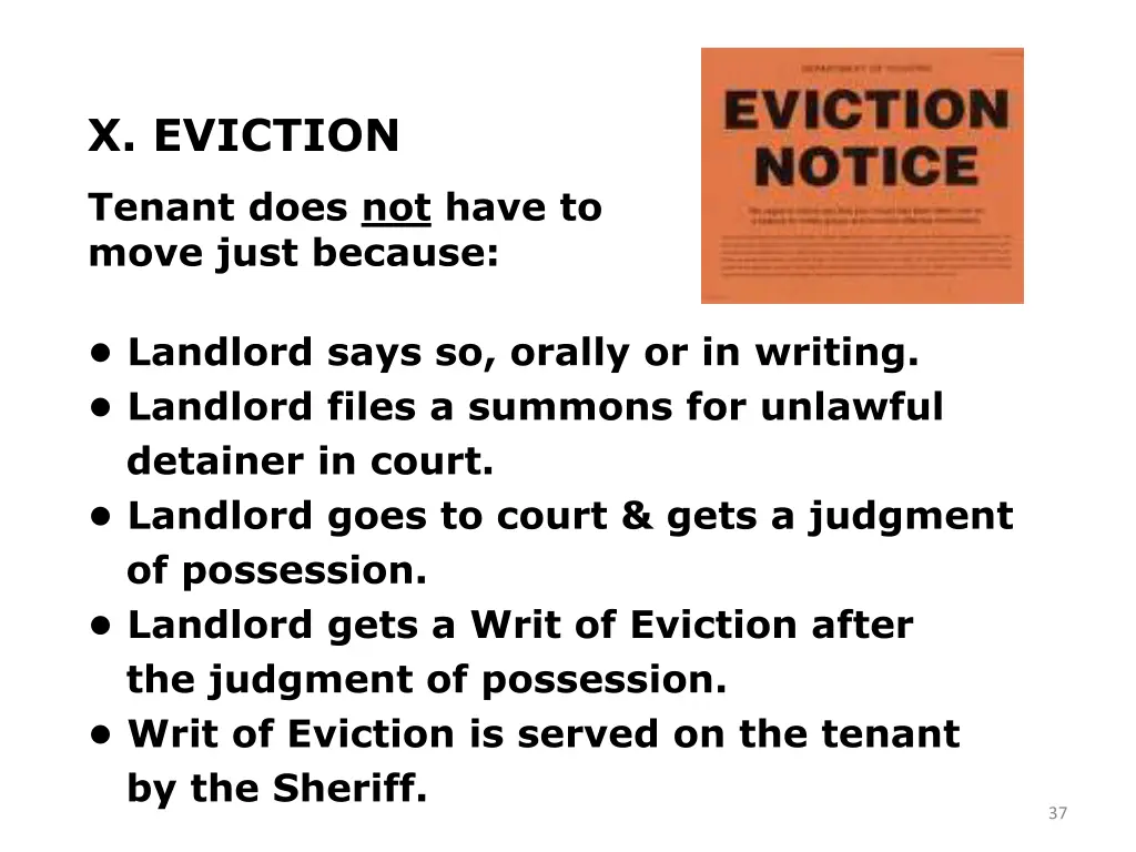 x eviction