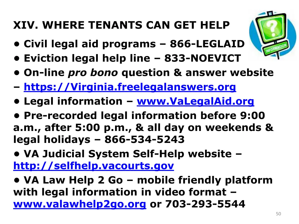 xiv where tenants can get help