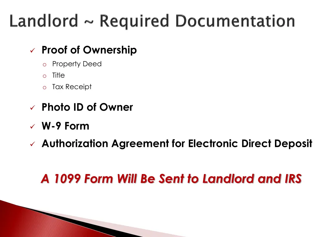 proof of ownership o property deed o title