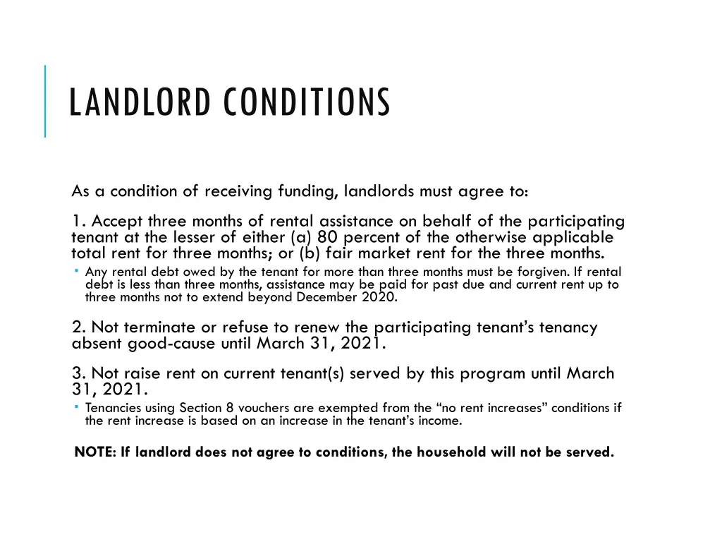 landlord conditions