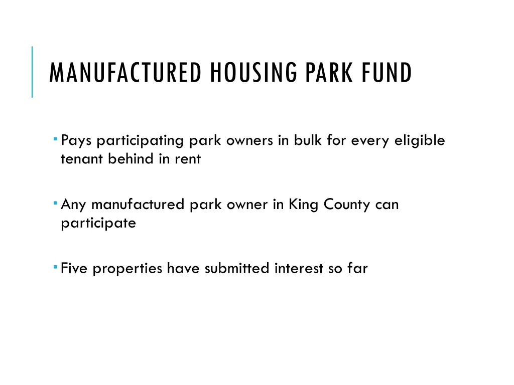 manufactured housing park fund