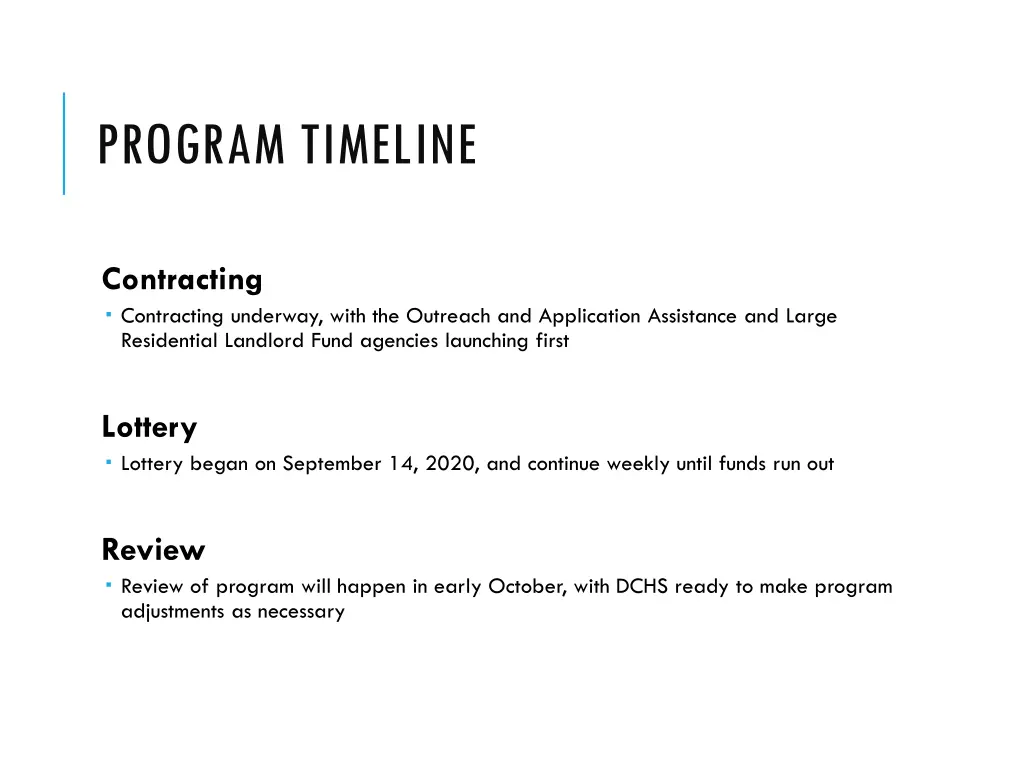 program timeline