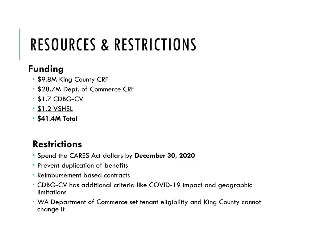 resources restrictions