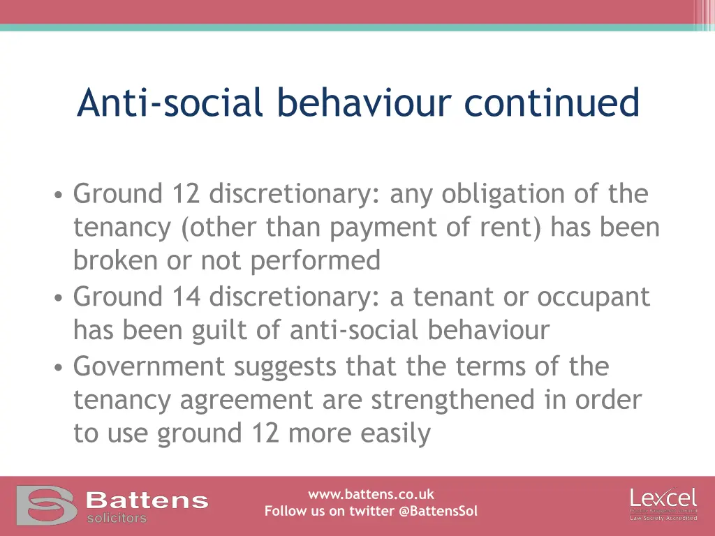 anti social behaviour continued