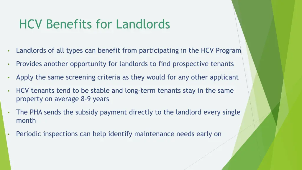 hcv benefits for landlords