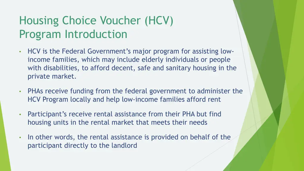 housing choice voucher hcv program introduction