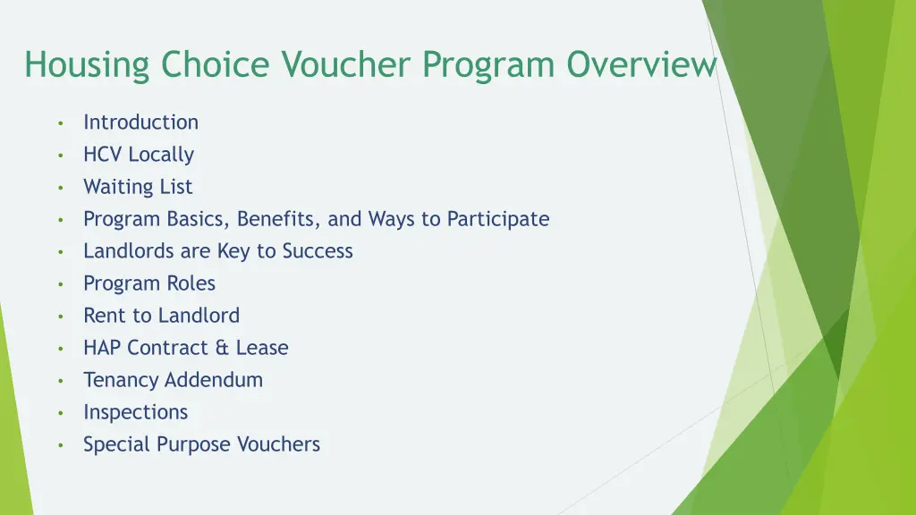 housing choice voucher program overview