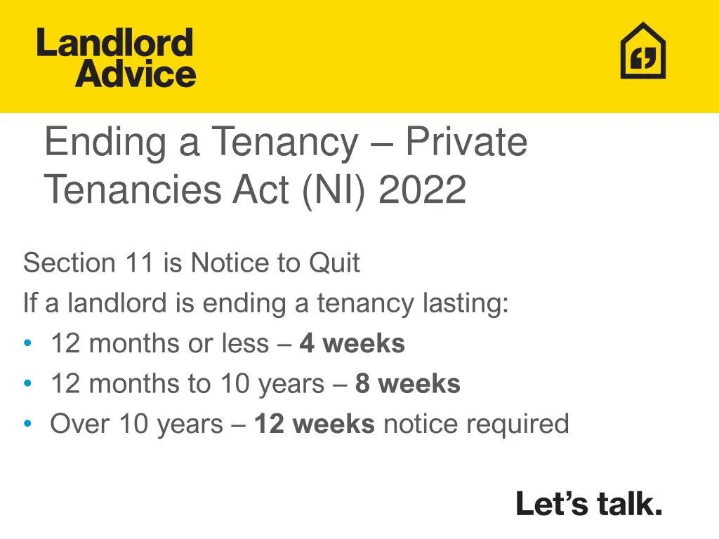 ending a tenancy private tenancies act ni 2022