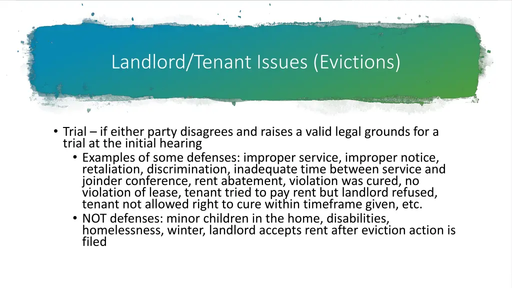 landlord tenant issues evictions 10