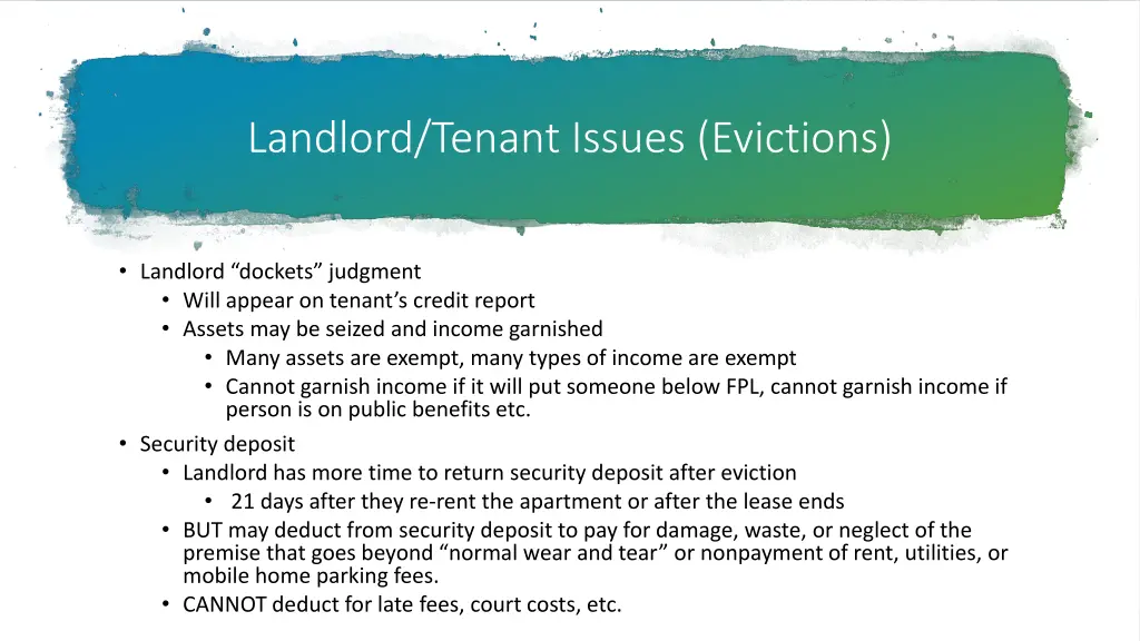 landlord tenant issues evictions 14