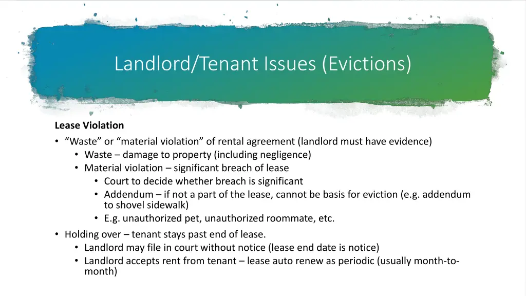 landlord tenant issues evictions 3