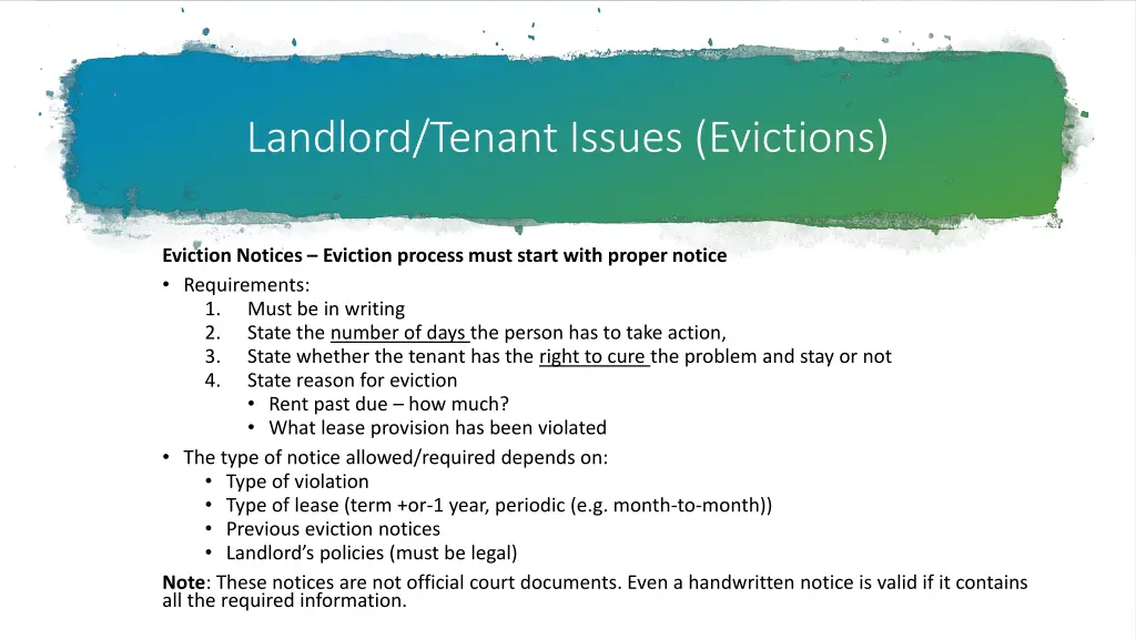 landlord tenant issues evictions 4