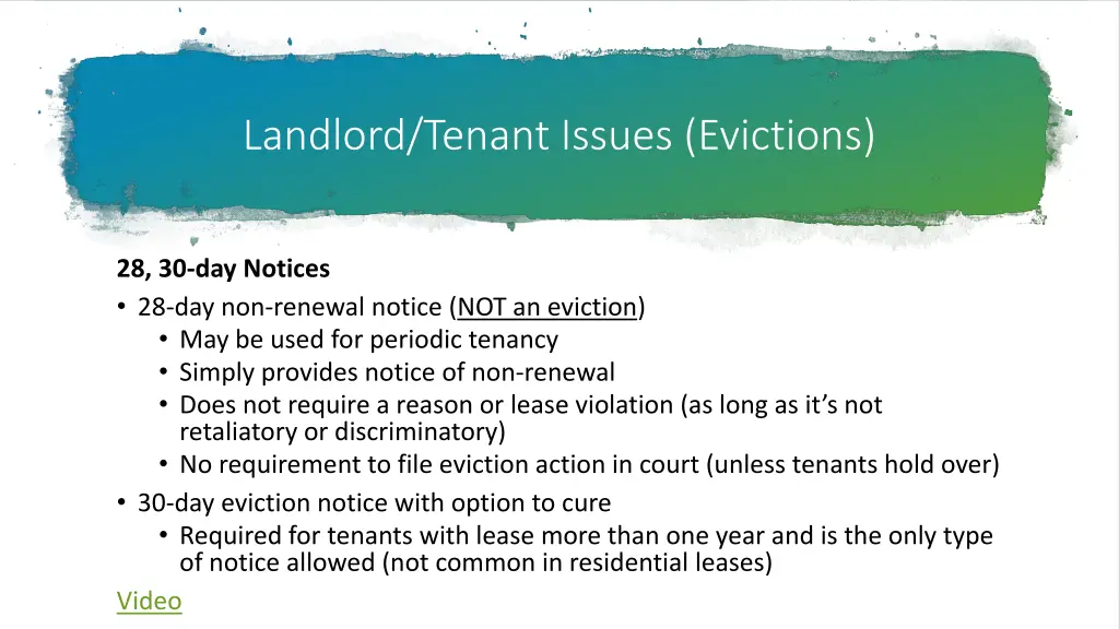 landlord tenant issues evictions 7