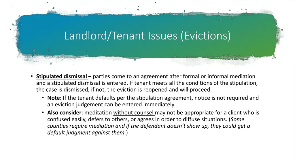 landlord tenant issues evictions 9