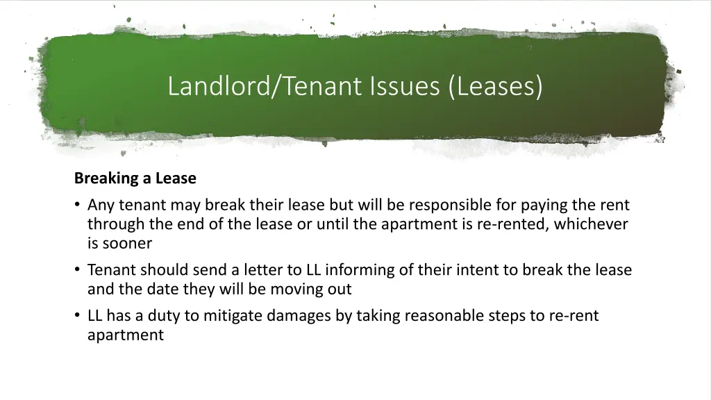 landlord tenant issues leases 2