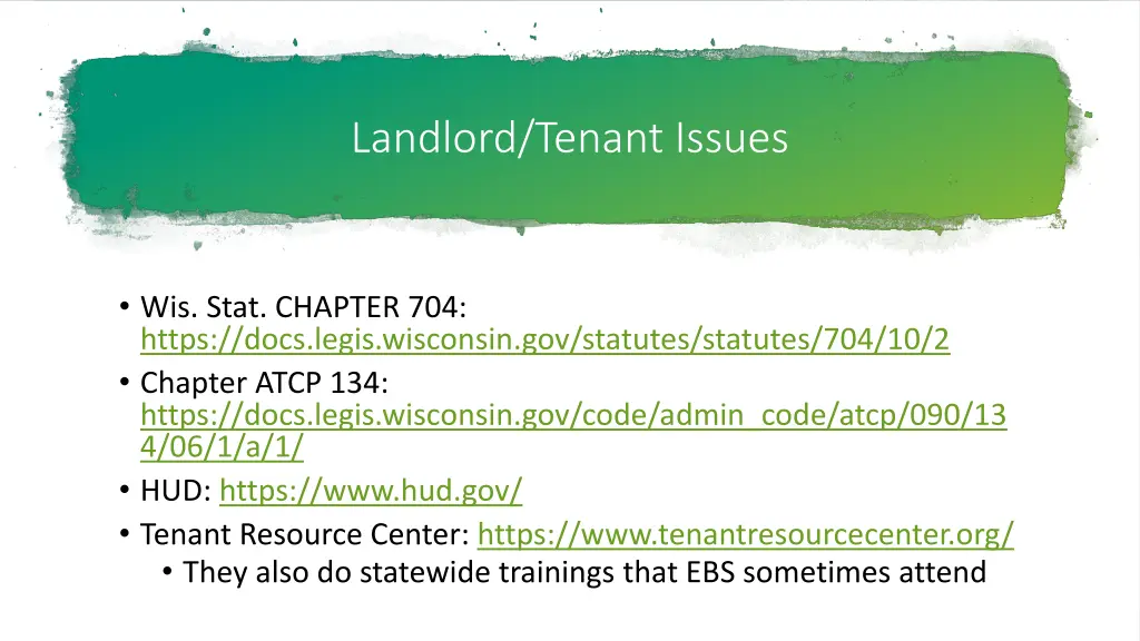 landlord tenant issues