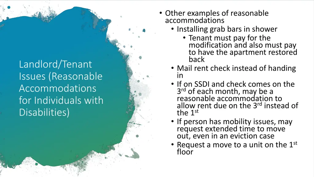 other examples of reasonable accommodations