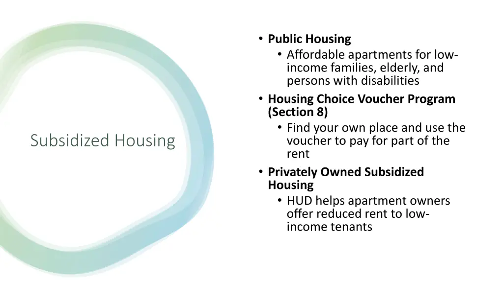 public housing affordable apartments