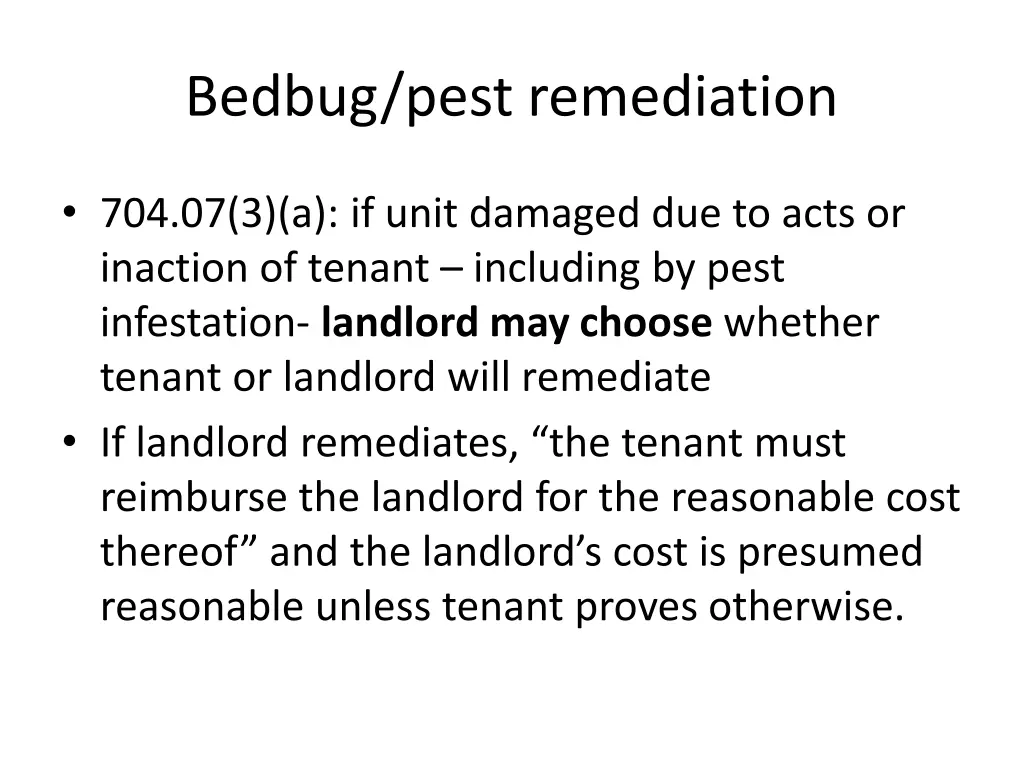 bedbug pest remediation