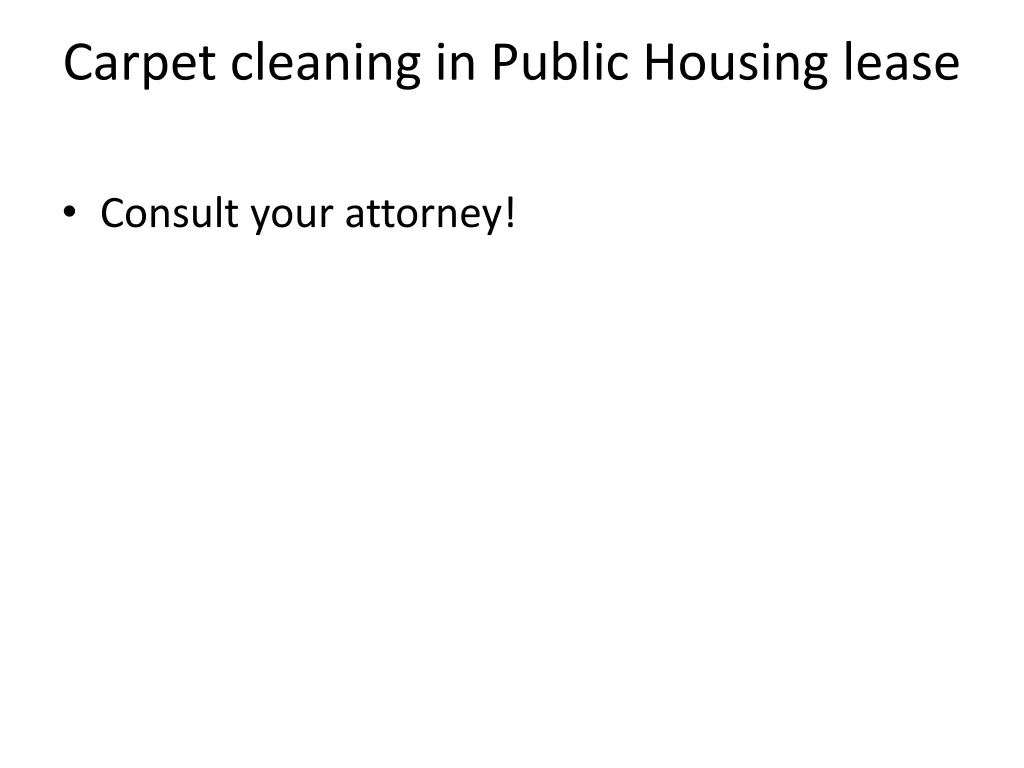 carpet cleaning in public housing lease