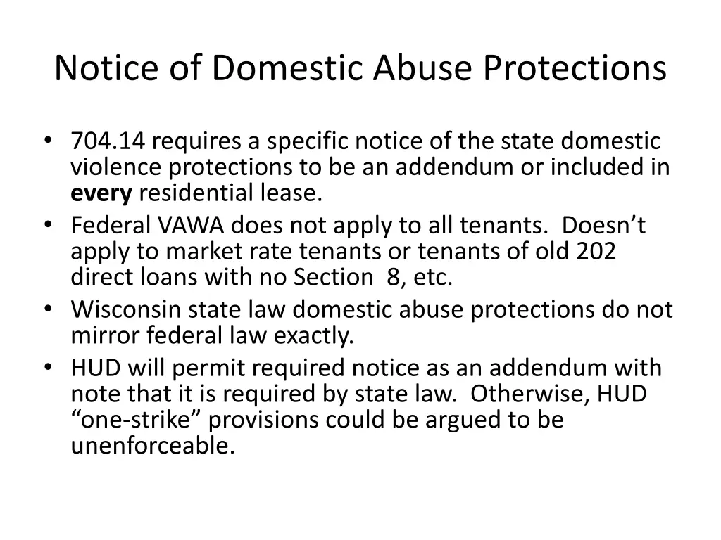 notice of domestic abuse protections