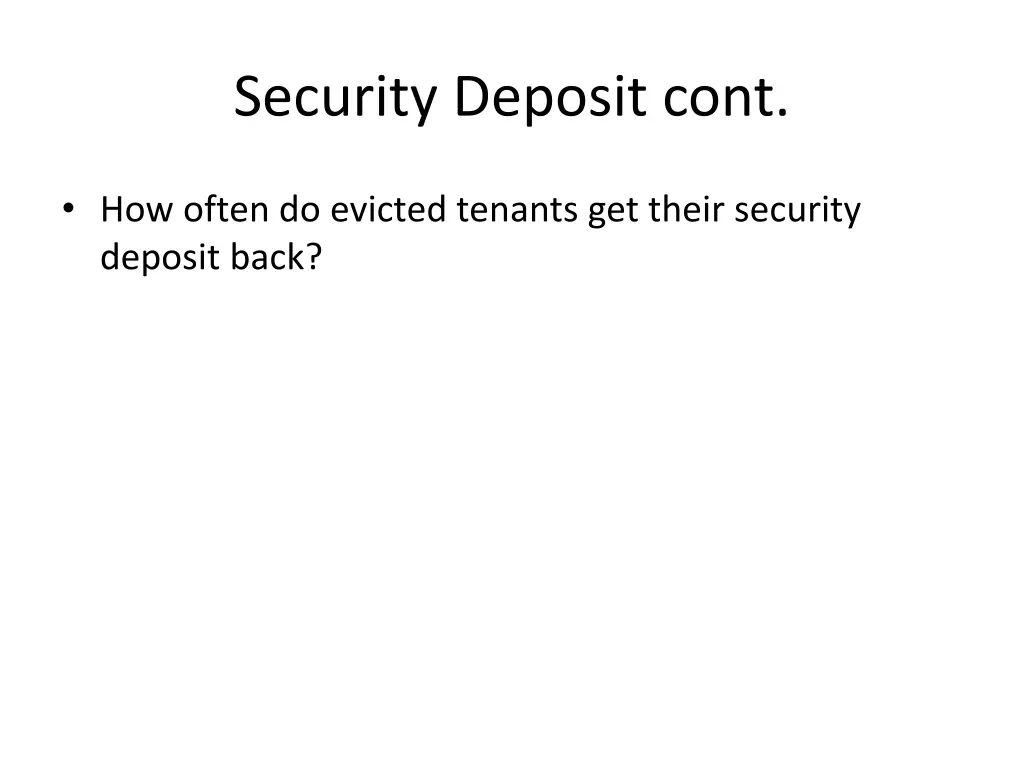 security deposit cont