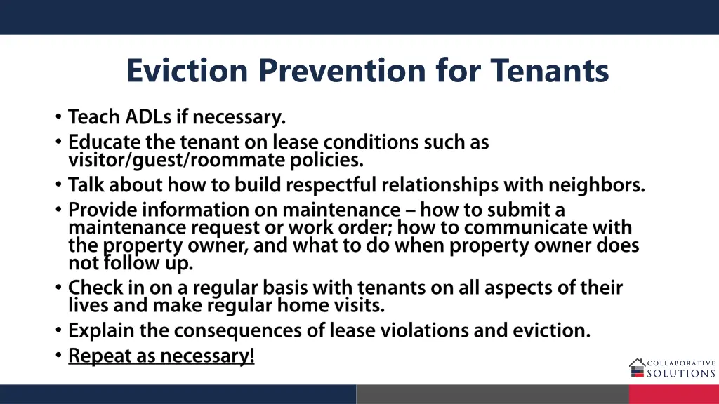 eviction prevention for tenants