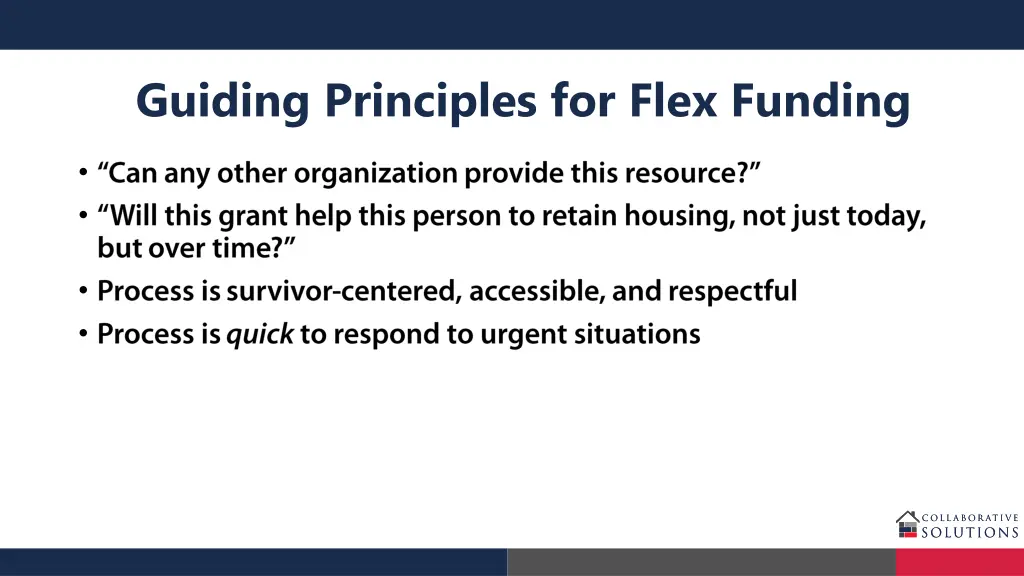 guiding principles for flex funding