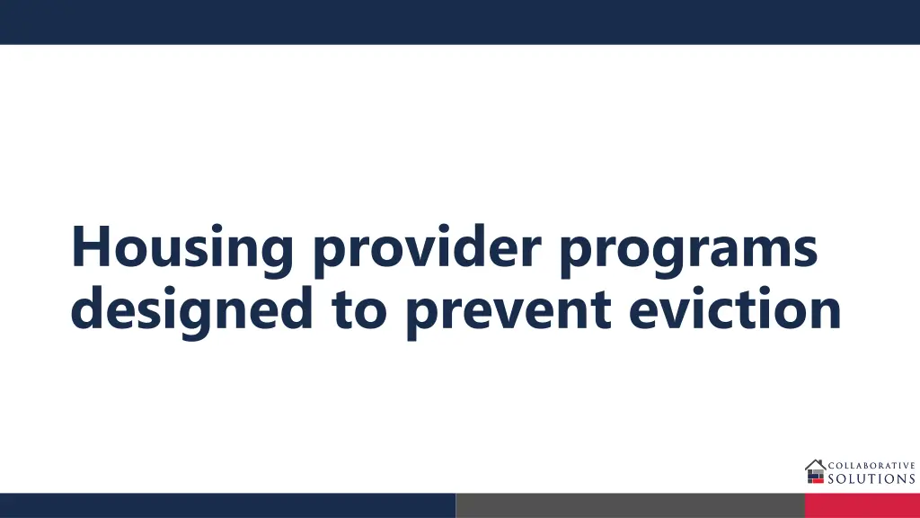 housing provider programs designed to prevent