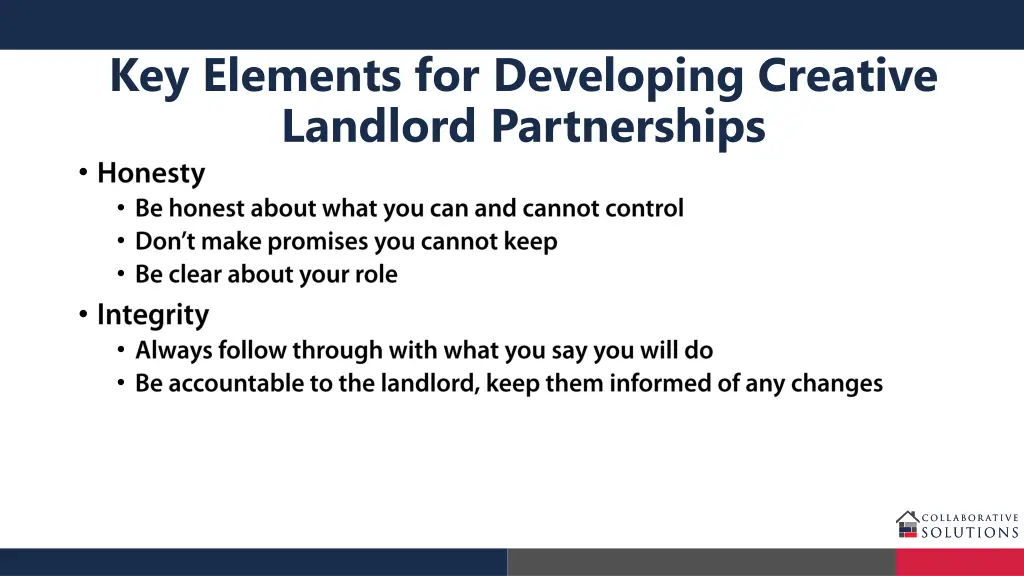 key elements for developing creative landlord