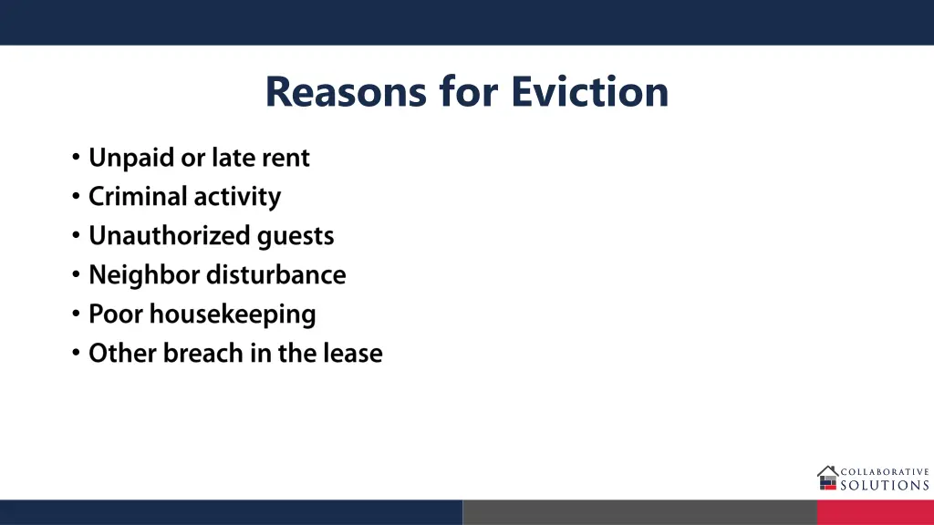 reasons for eviction