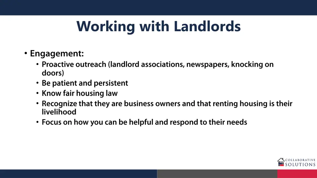 working with landlords