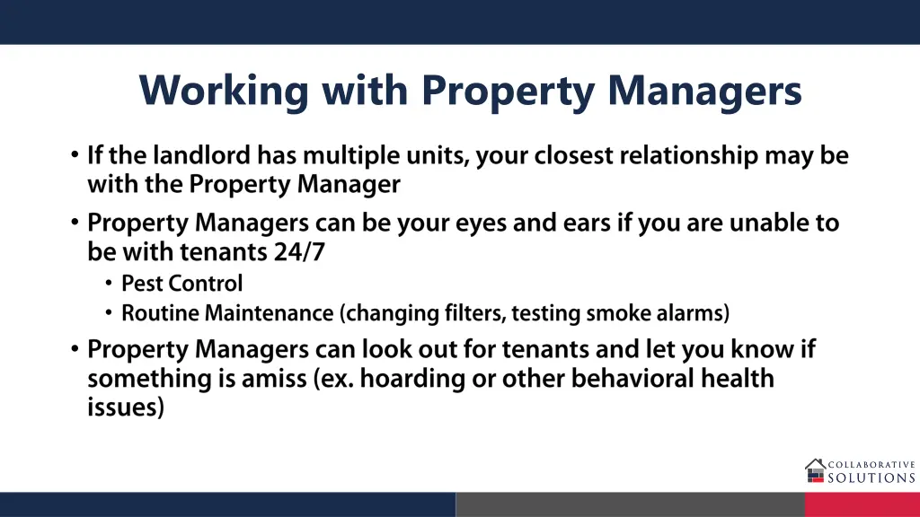 working with property managers