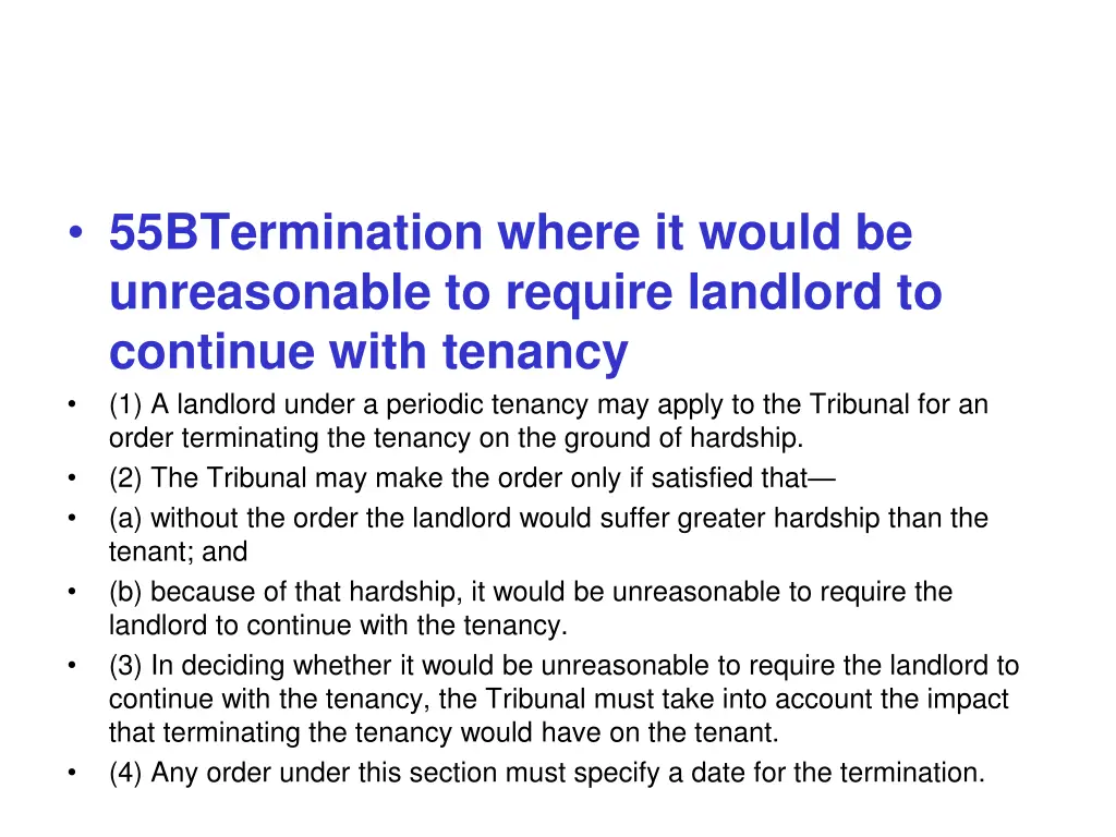 55btermination where it would be unreasonable