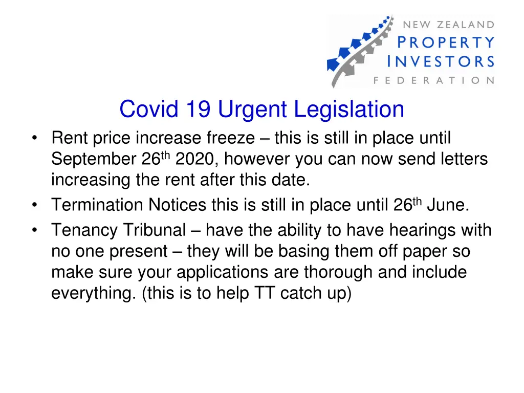 covid 19 urgent legislation rent price increase