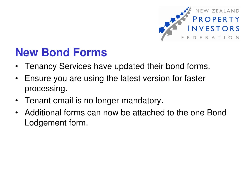 new bond forms tenancy services have updated