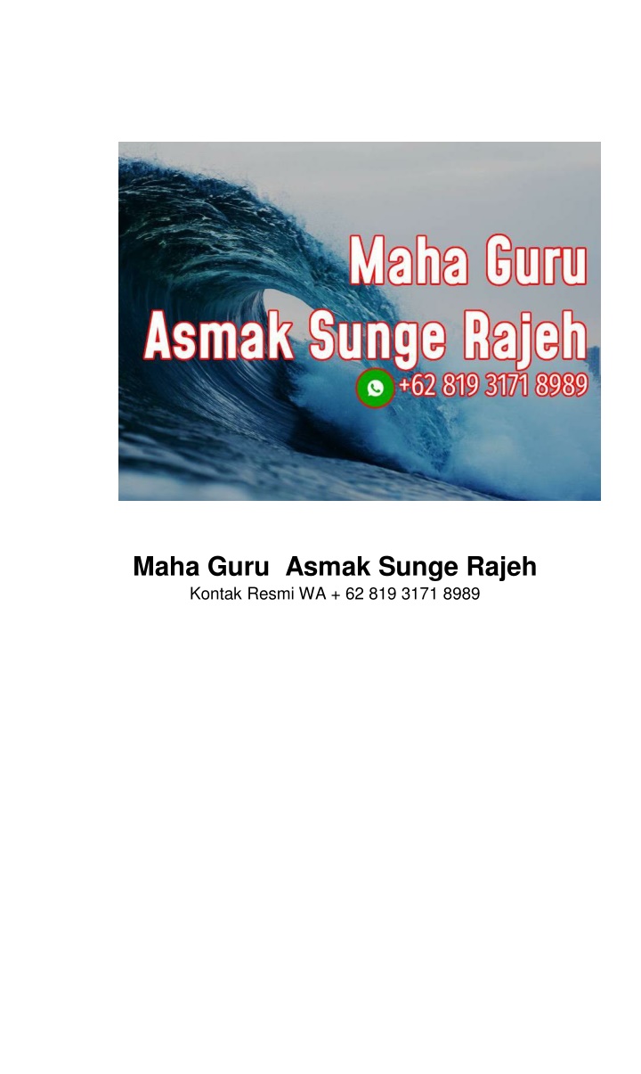 maha guru asmak sunge rajeh kontak resmi