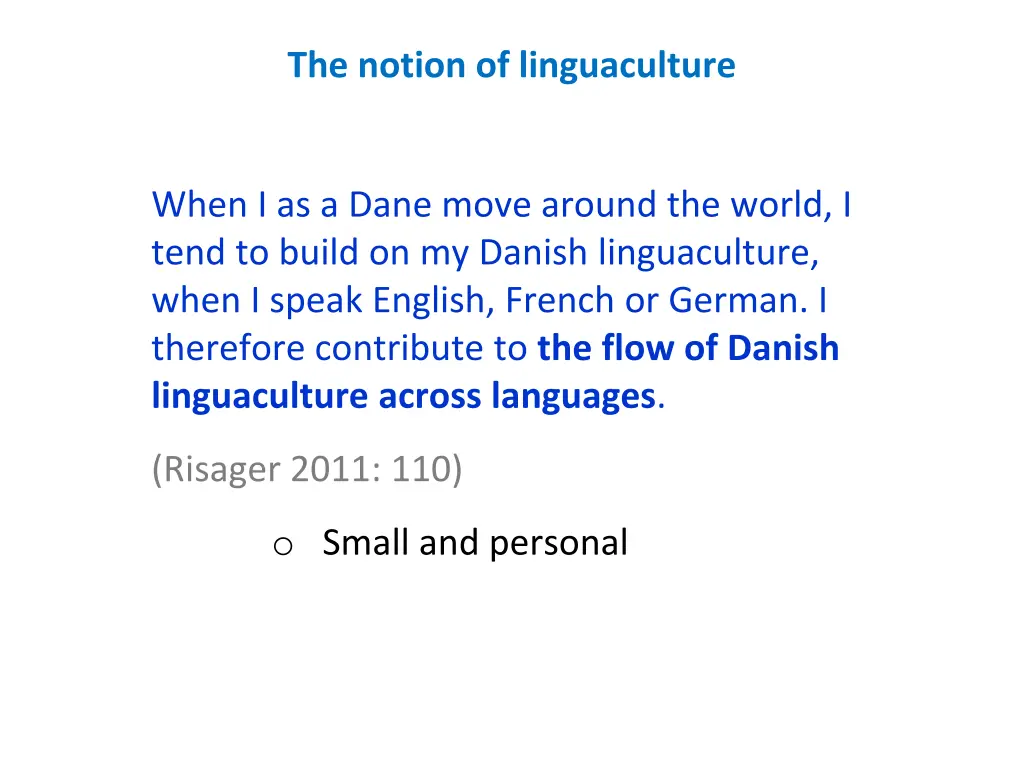 the notion of linguaculture