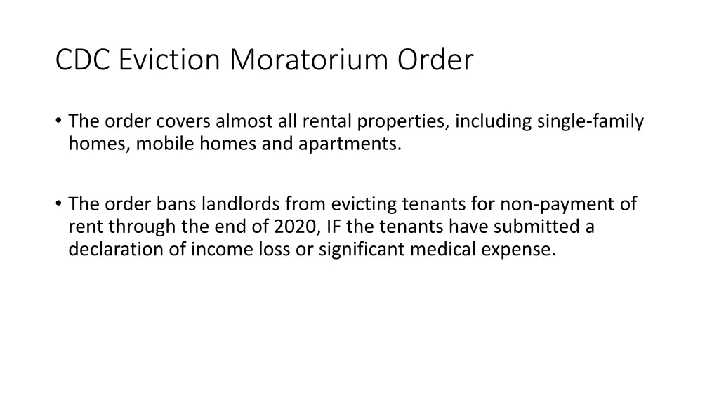 cdc eviction moratorium order