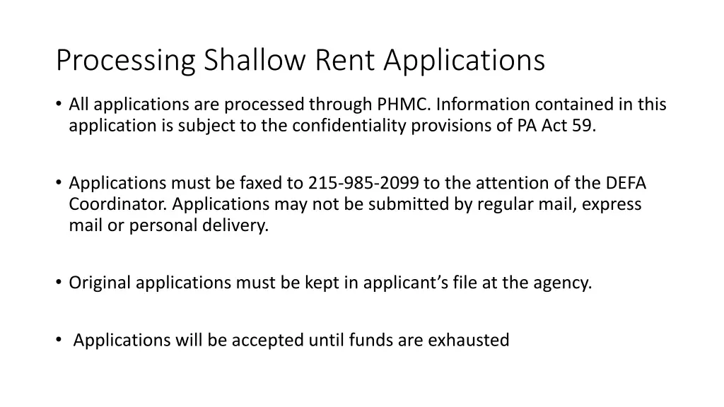 processing shallow rent applications