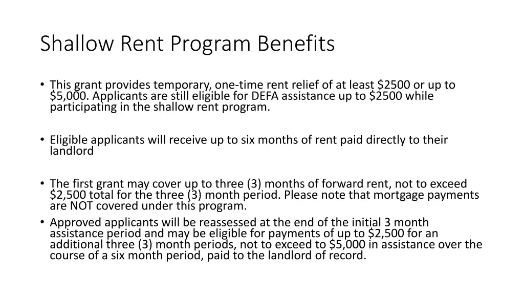 shallow rent program benefits