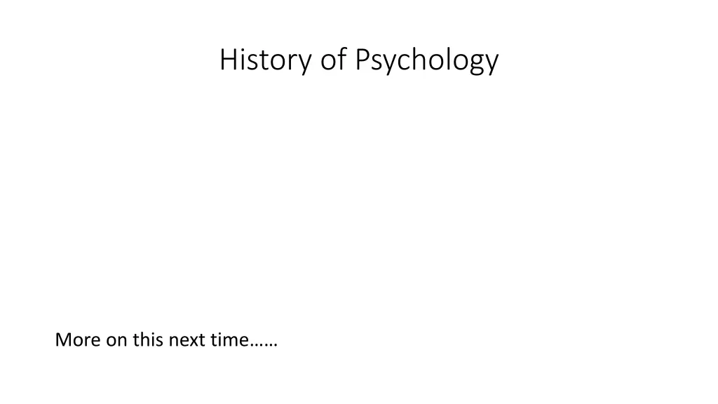 history of psychology