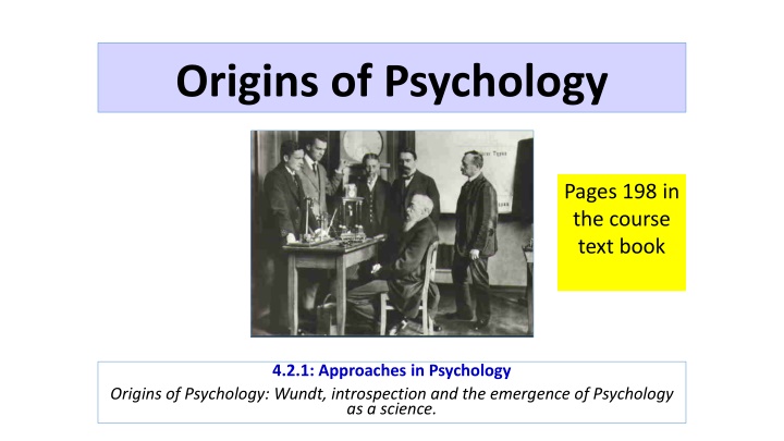 origins of psychology