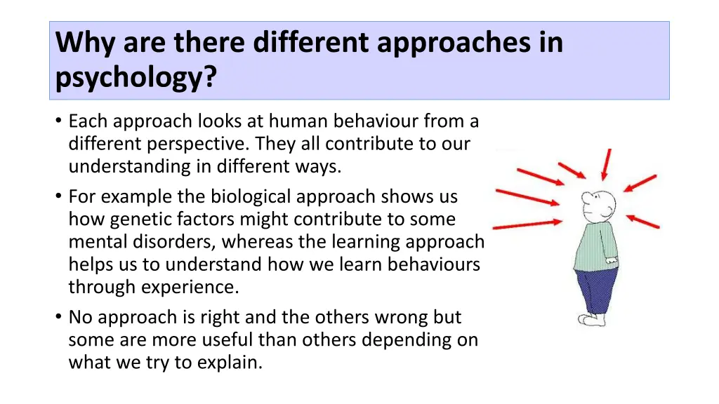 why are there different approaches in psychology